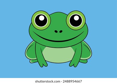 Cute Frog Vector Illustration | Cartoon, Clipart, Line Art Design for Printable