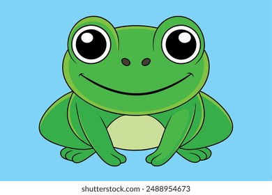 Cute Frog Vector Illustration | Cartoon, Clipart, Line Art Design for Printable