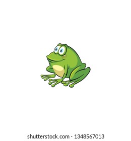 Cute frog vector on a white background