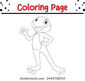 lindo sapo ondeando página para colorear