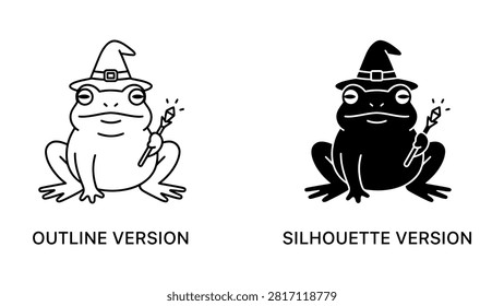 Cute frog wizard wearing