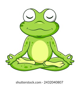 Nette Frosch Yoga Pose, digitale Kunst Illustration