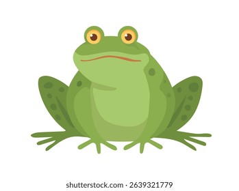 Cute frogs. Flat vector clipart, illustration with isolated background.
