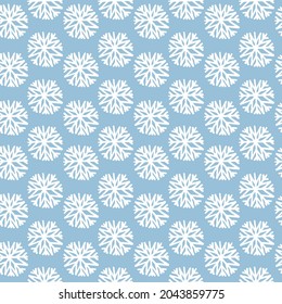 Cute frozen seamless pattern. Hand drawn snowflakes background. Snowfall backdrop. Christmas and winter decorative pattern for scrapbooking, fabric, wrapping paper or cards.  Vector illustration.