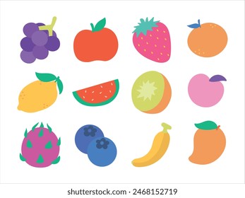 Conjunto de Formas Abstractas de fruta linda