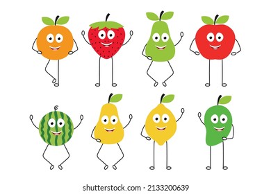 cute fruit cartoon character graphic
