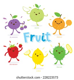 Cute Fruit Cartoon Vector
