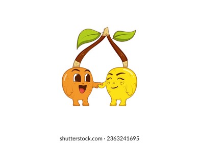 Cute Fruit Character Design Illustration