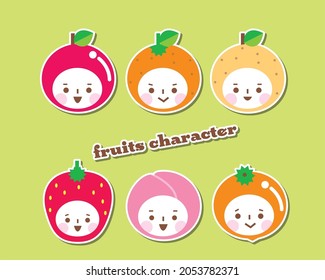 Cute fruit character illustration material