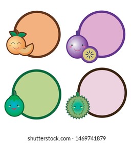 Cute fruit with a circle banner