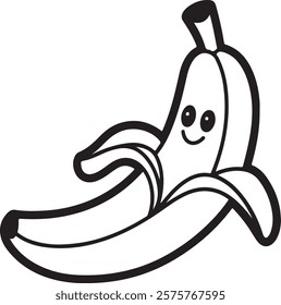 Cute fruit coloring page for kids vector
