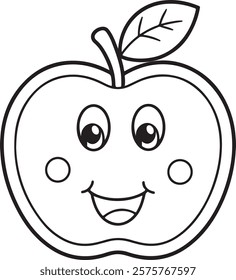 Cute fruit coloring page for kids vector