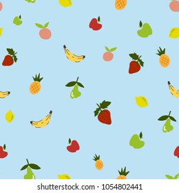 Cute fruit drawing seamless vector
