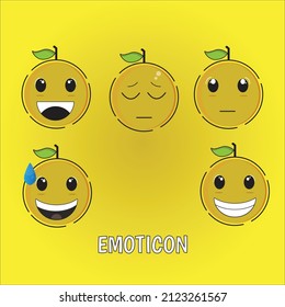 Cute and cute fruit emoticon