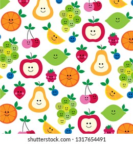 cute fruit with faces pattern