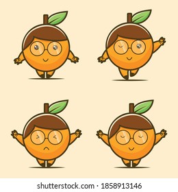 CUTE FRUIT CINCO CARACTERES EMOJI