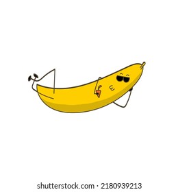 cute fruit illustration by children. cute banana pictures created by children