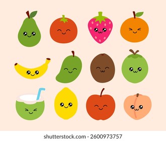 Cute Fruit Illustration Design Flat character