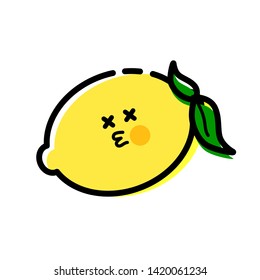 cute fruit illustration. lemon series.