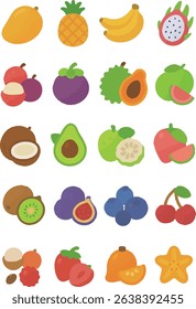 Cute fruit illustration set drawing