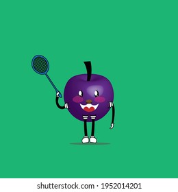 cute fruit mascot expression vector