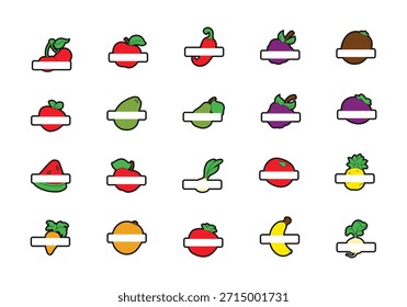 Cute Fruit Name Tag Element
