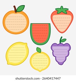 Cute Fruit Notepads Vector Set
