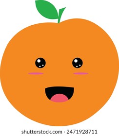 Cute Fruit Orange Expression Illustration
