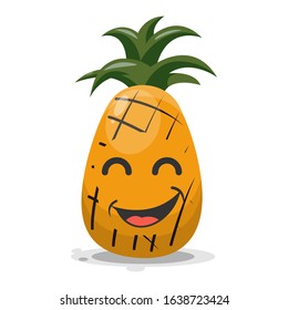 cute fruit pineapple mascot cartoon vector