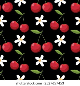 Cute fruit seamless background. valentine heart, love, seamless pattern, illustration, valentine's day for greeting card, banners, web, wrapping paper, fashion, fabric, textile, wallpaper, cover