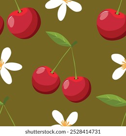 Niedliche Frucht nahtlosen Hintergrund. Valentinstag, Herz, Liebe, nahtloses Muster, Illustration, Valentinstag für Grußkarte, Banner, Web, Umschlagpapier, Mode, Stoff, Textil, Tapete, Abdeckung
