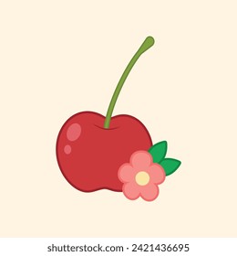 Cute fruit slice decoration vector art