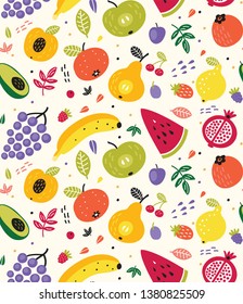 Cute Fruit Summer Seamless Pattern