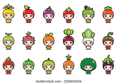 cute fruit and vegetable design