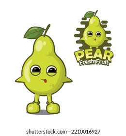 Cute fruite pear logo design