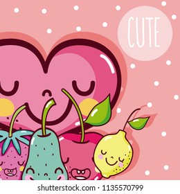 Cute fruits cartoon