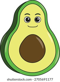 Dibujos animados de frutas lindas. Ilustración vectorial plana. Fruta linda sobre fondo blanco