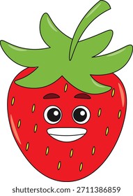 Dibujos animados de frutas lindas. Ilustración vectorial plana. Fruta linda sobre fondo blanco