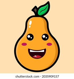 cute fruits cartoon illustration vector graphic