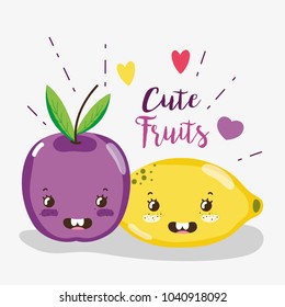 Cute fruits cartoons