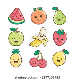 Cute fruits character printable coloring page