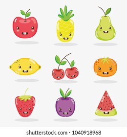 Cute fruits collection