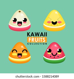 Cute fruits collection with flat style