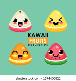 Cute fruits collection with flat style