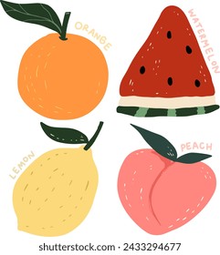 Cute fruits element for templates.