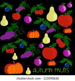 Cute fruits seamless background