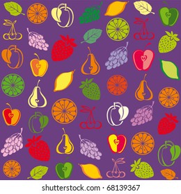 cute fruits seamless background