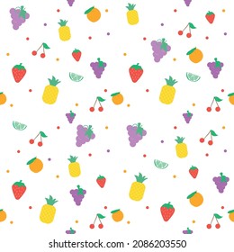 cute fruits seamless for fabric pattern