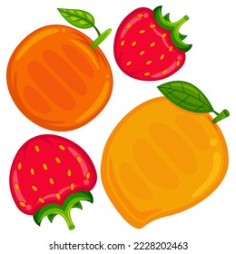 Cute Fruits in Vector Illustration