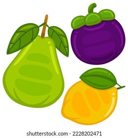 Cute Fruits in Vector Illustration